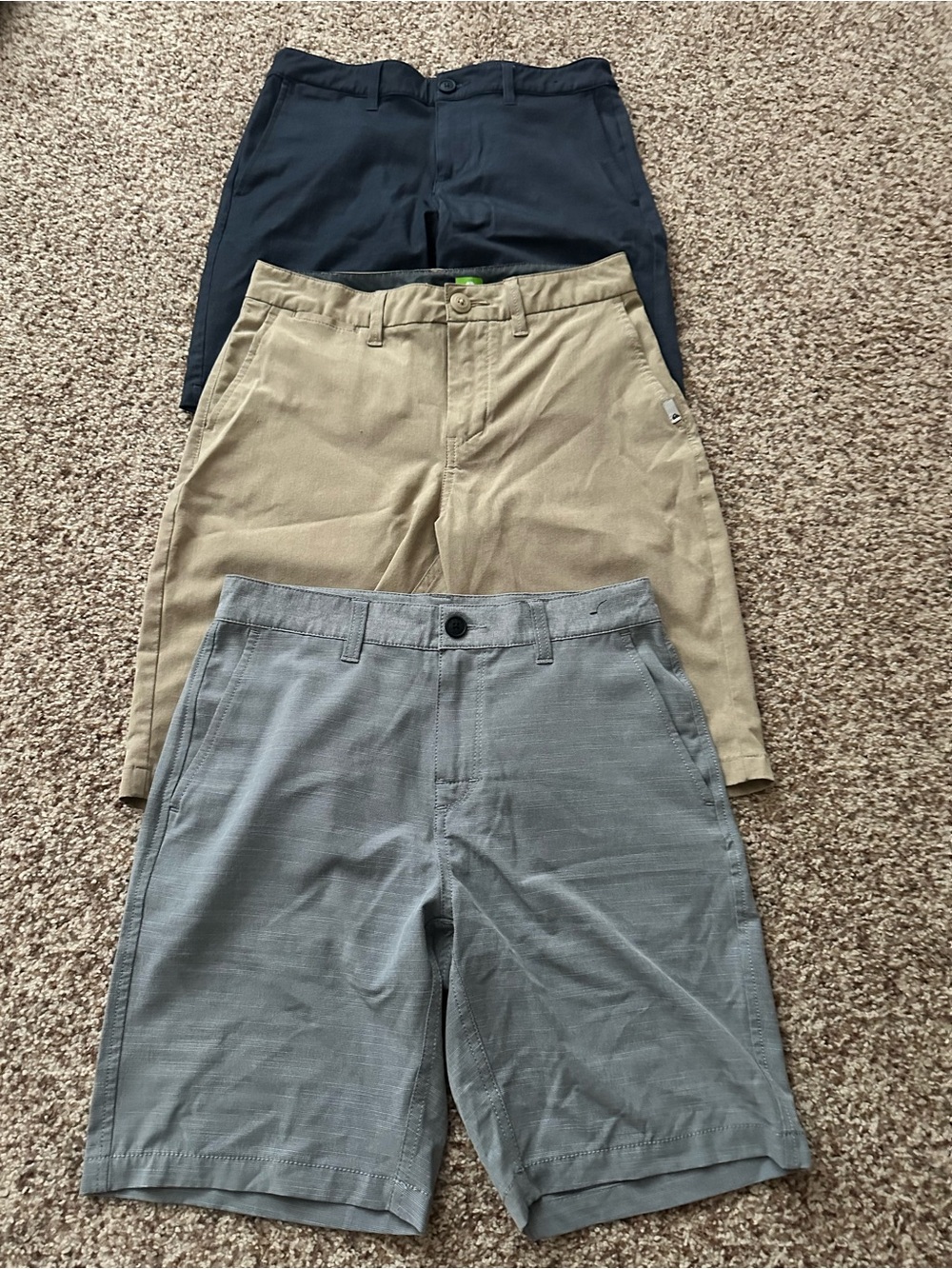 RVCA/Quicksilver Big Kids/Mens’ Shorts Bundle - Navy, Khaki, Gray